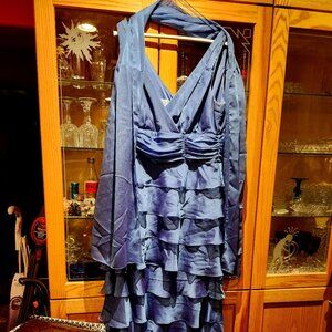 PATRA- RIch periwinkle colored maxi dress with shawl